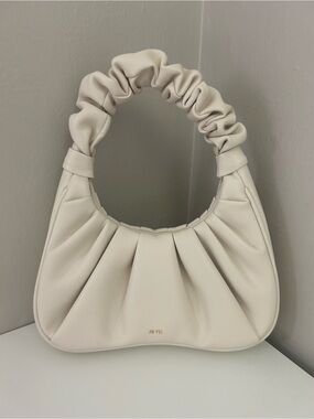 JW PEI Ivory Ruched-Handle Mini Shoulder Bag